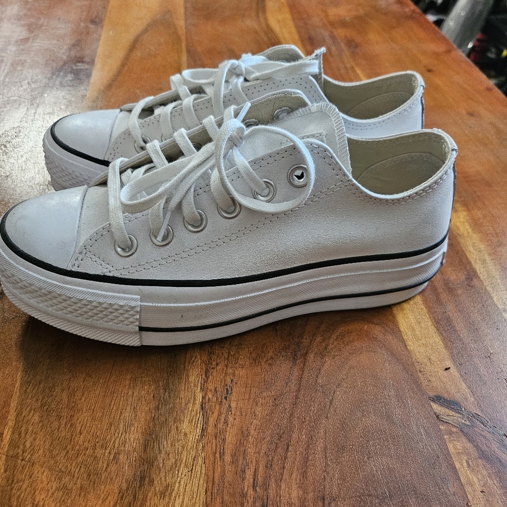 Converse White Platform Sneakers
